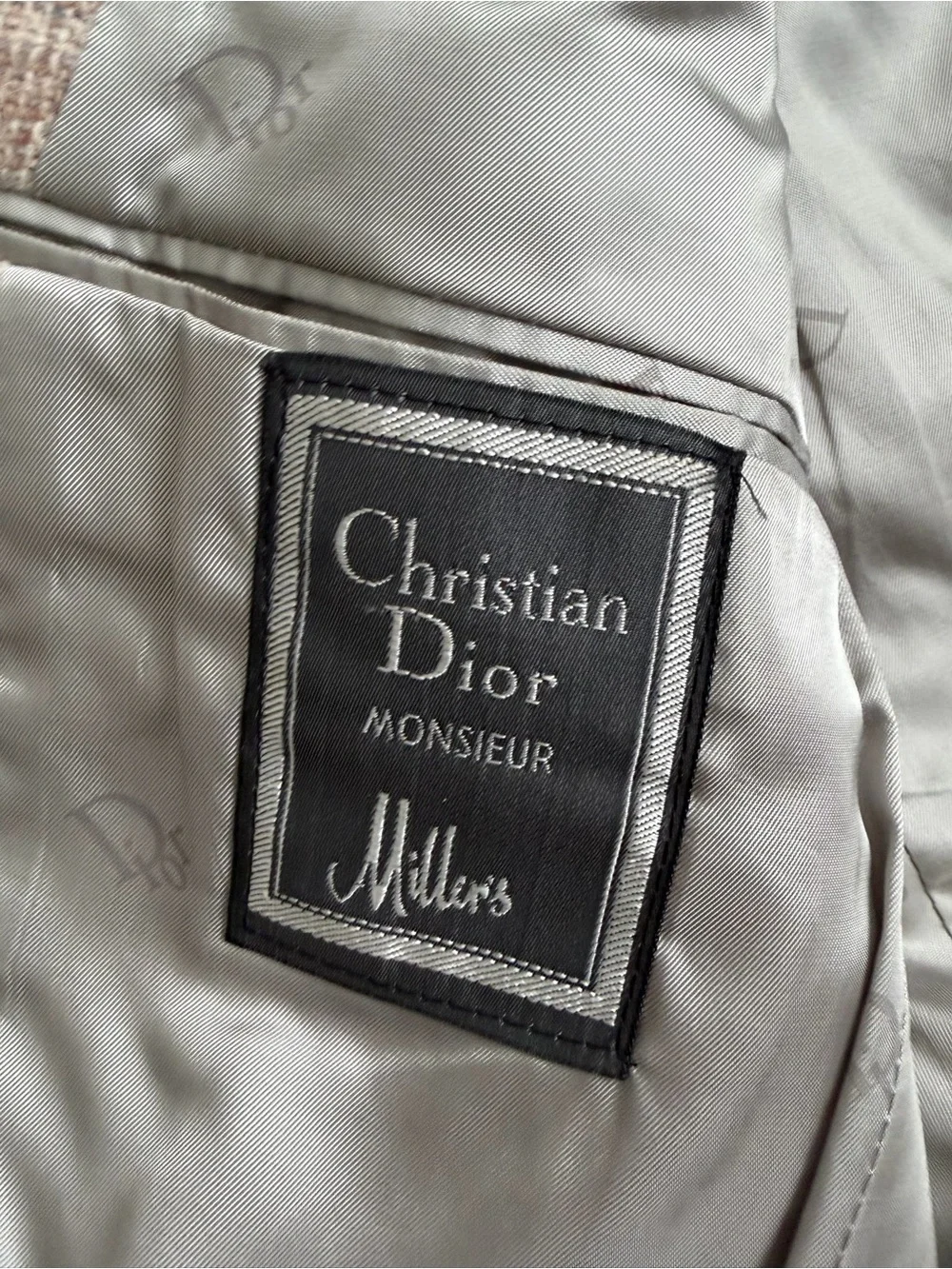 Christian Dior Monsieur Vintage Beige Plaid Men's Blazer Size 40 or 42 R Flaw